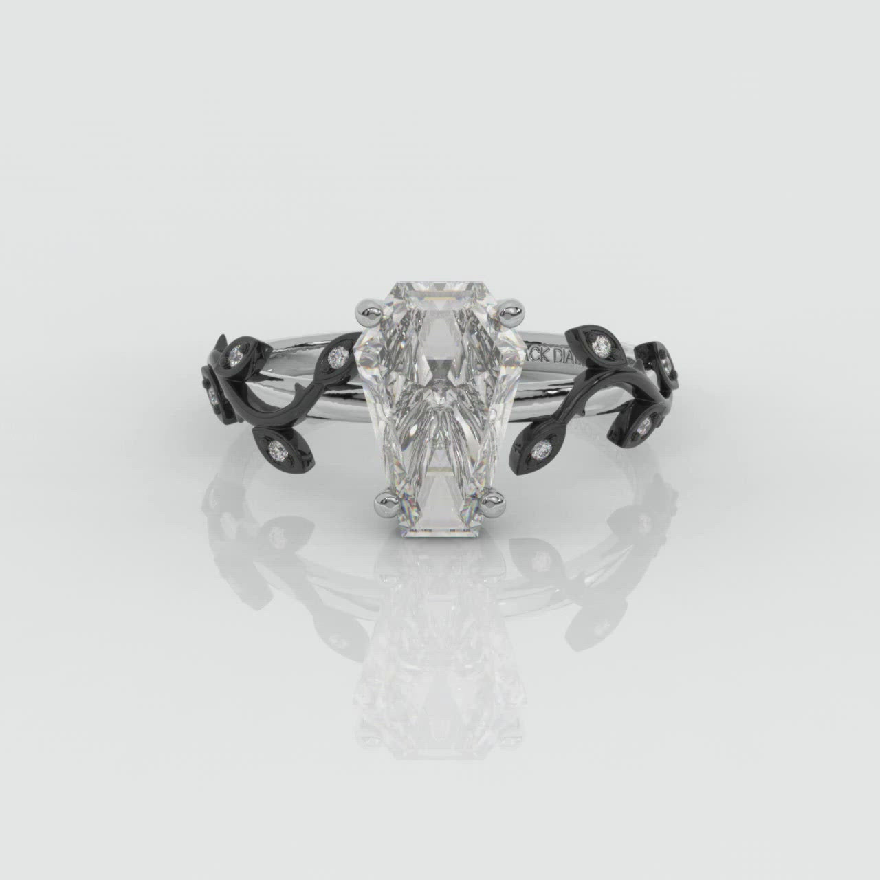 Hell and Back Ring- Limited Coffin Cut Moissanite Engagement Ring
