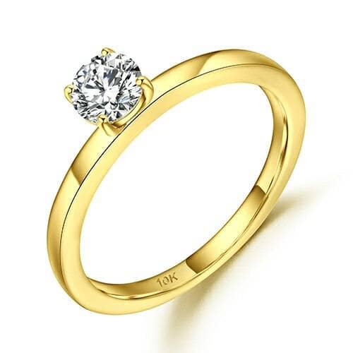 5mm 0.5Ct D Color VVS Moissanite Solitaire Engagement Ring - Black Diamonds New York
