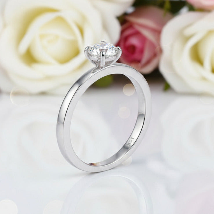 5mm 0.5Ct D Color VVS Diamond Solitaire Engagement Ring-Black Diamonds New York