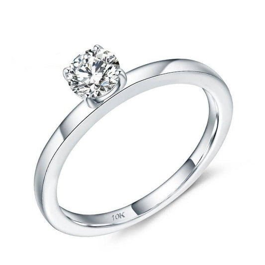 5mm 0.5Ct D Color VVS Moissanite Solitaire Engagement Ring - Black Diamonds New York