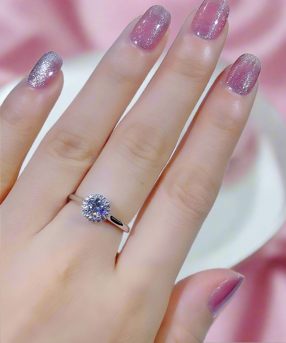 5MM 0.5ct Round Cut Diamond Adjustable Engagement Ring-Black Diamonds New York