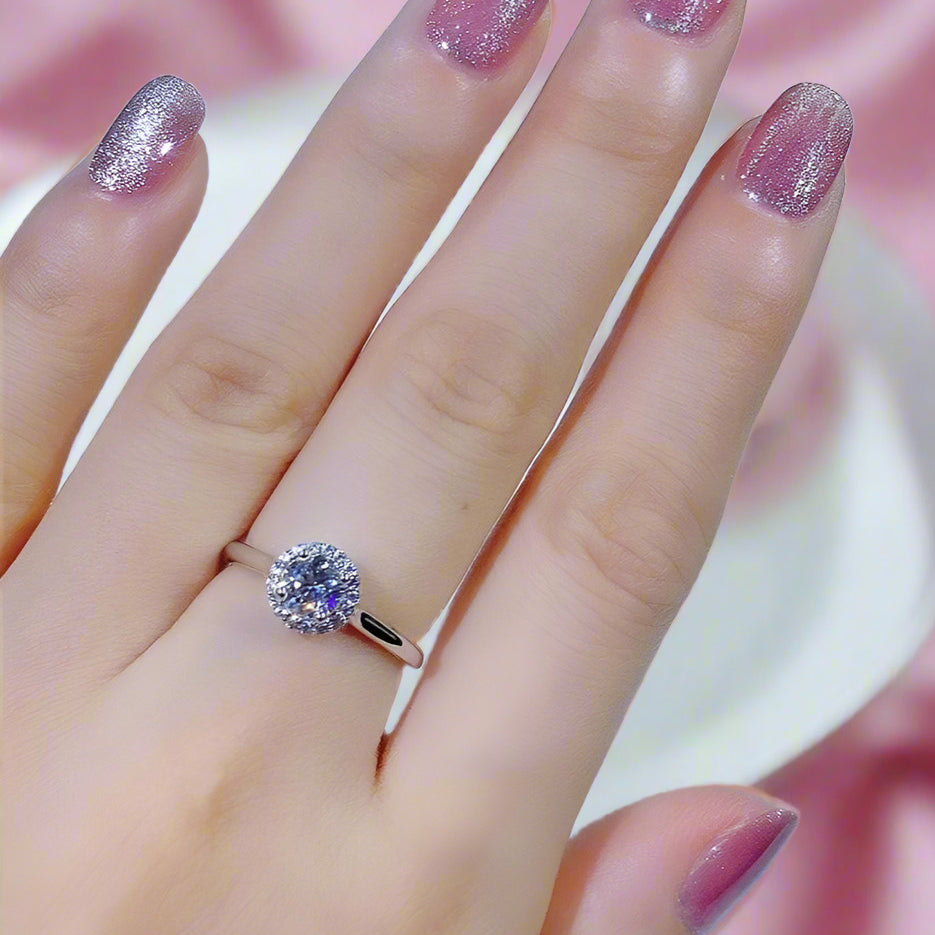 5MM 0.5ct Round Cut Diamond Adjustable Engagement Ring-Black Diamonds New York