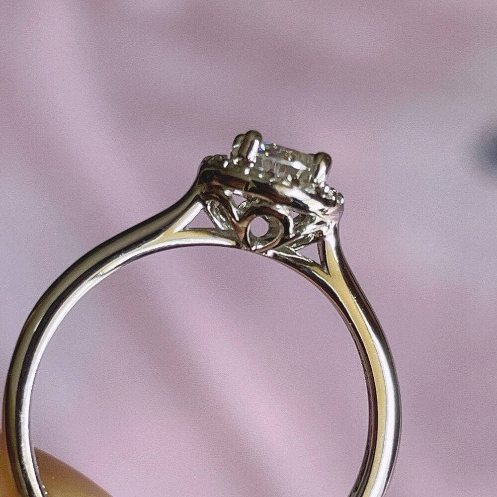5MM 0.5ct Round Cut Moissanite Adjustable Engagement Ring - Black Diamonds New York