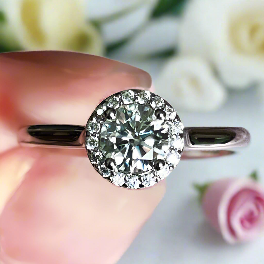 5MM 0.5ct Round Cut Diamond Adjustable Engagement Ring-Black Diamonds New York