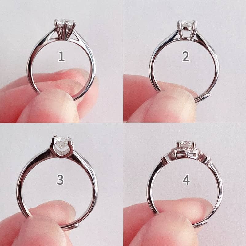 5mm 0.5CT Round Moissanite Adjustable Engagement Ring-Black Diamonds New York