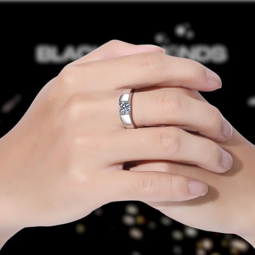 5mm Moissanite Diamond Wedding Ring - Black Diamonds New York