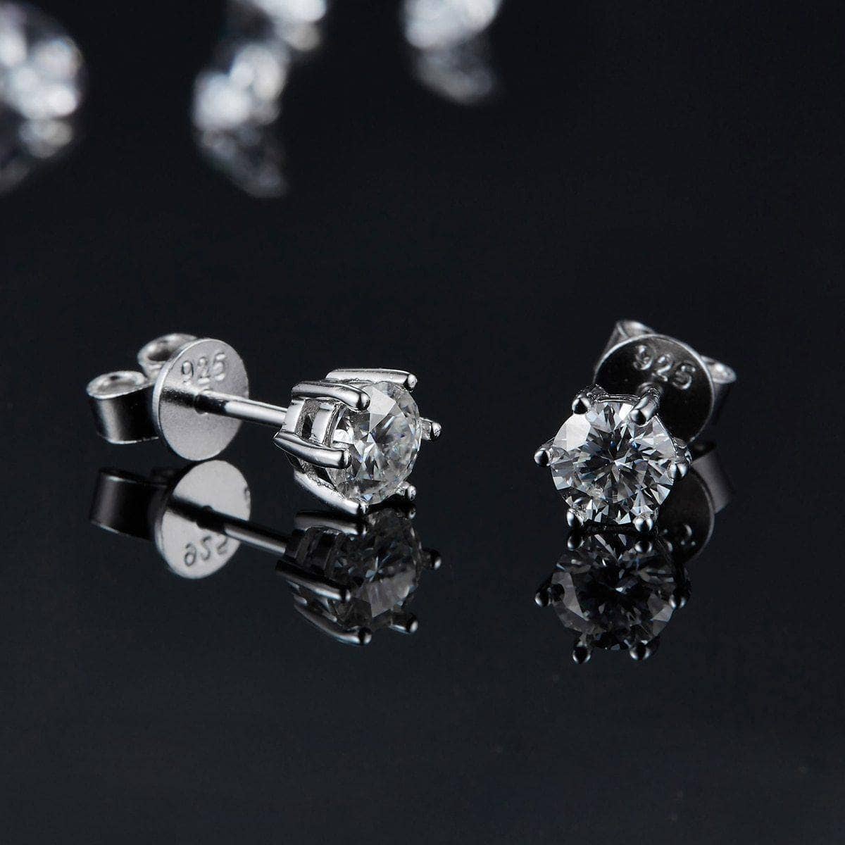 5mm Moissanite Earrings-Black Diamonds New York