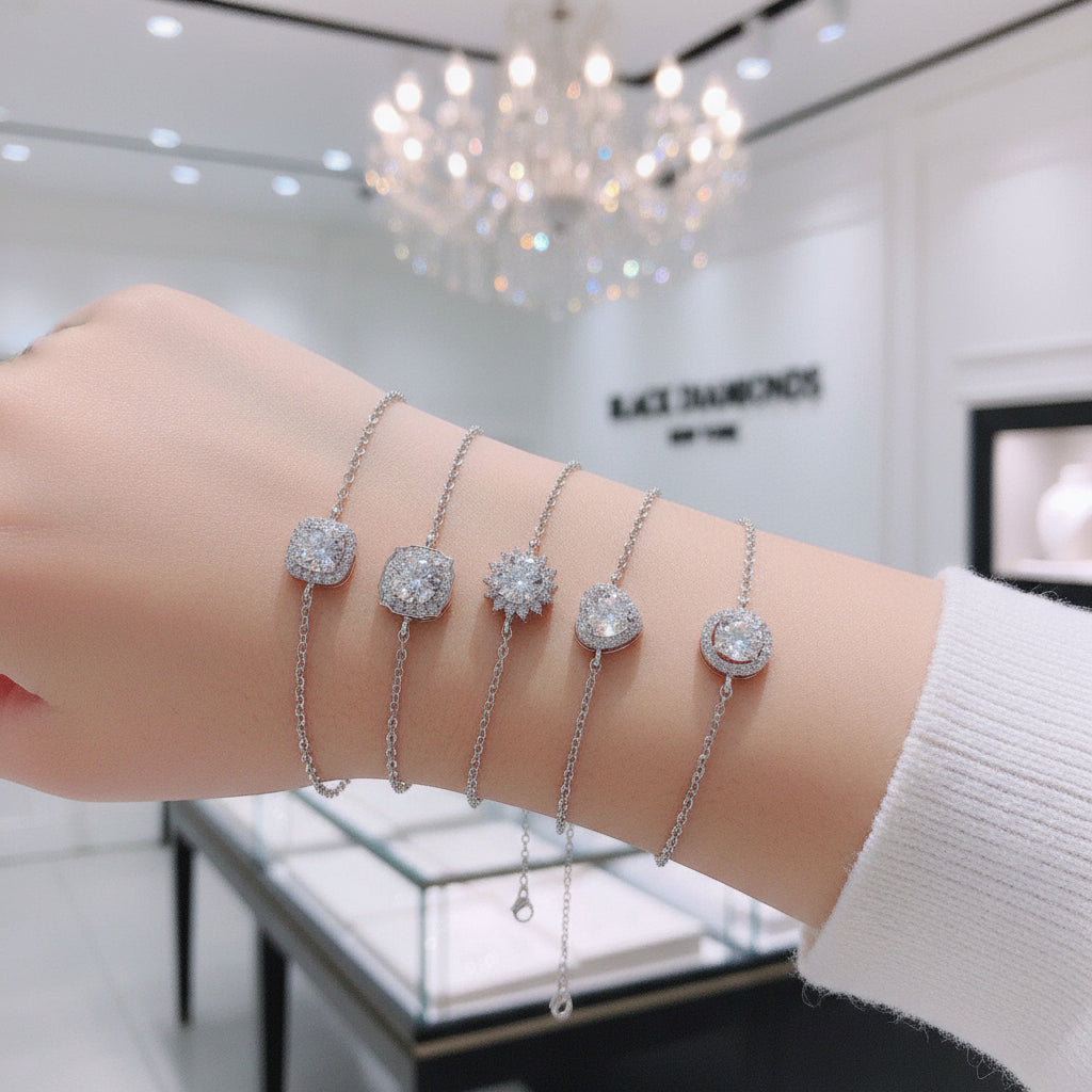 5mm Round Diamond Adjustable Bracelet-Black Diamonds New York