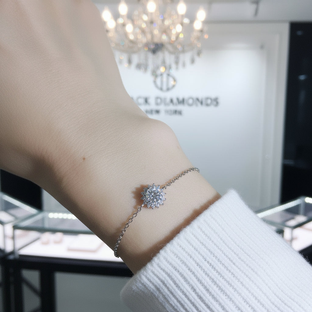 5mm Round Diamond Adjustable Bracelet-Black Diamonds New York