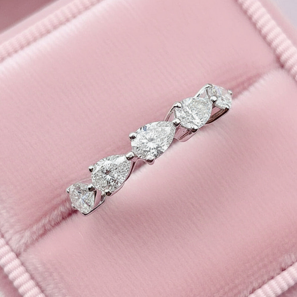 5 Pieces Stackable Ring Band Set-Black Diamonds New York