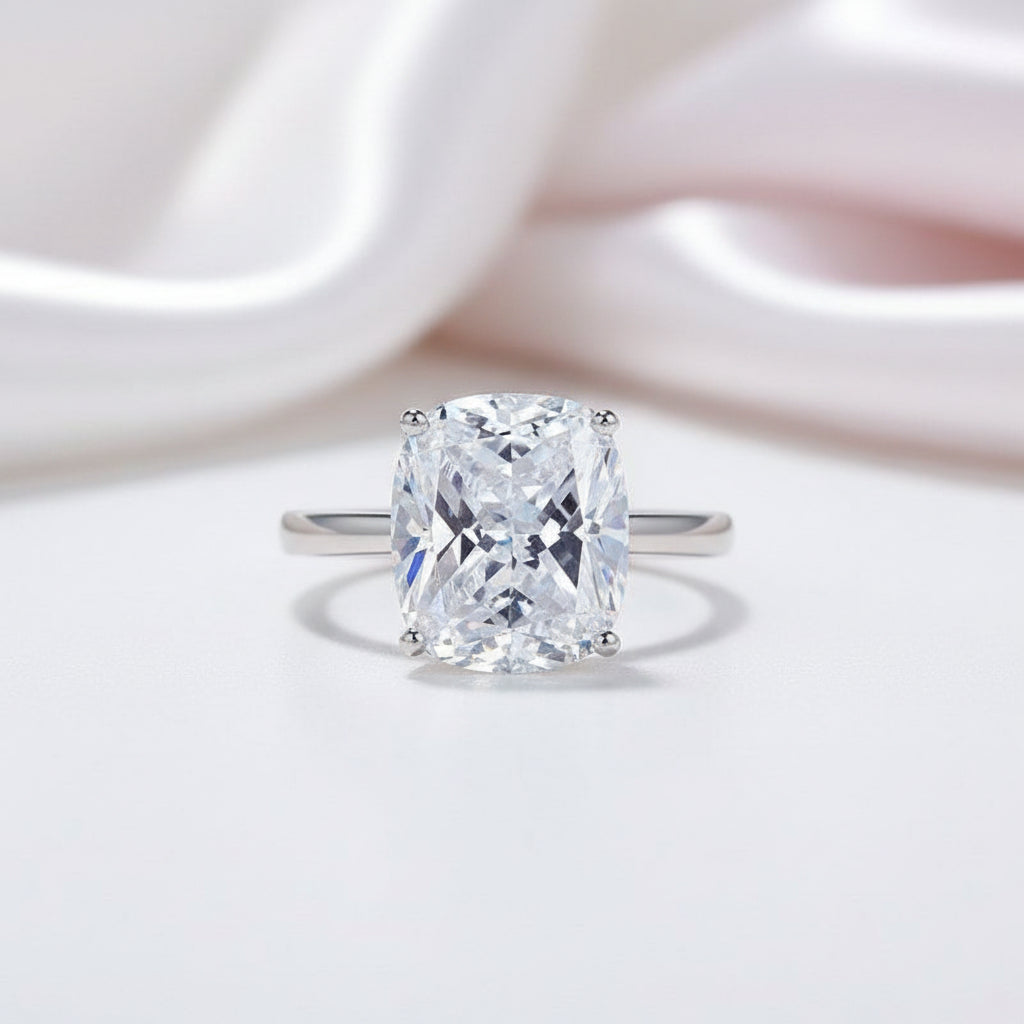 6.0 Ct Cushion Cut Diamond Option Wedding Anniversary Solitaire Ring-Black Diamonds New York