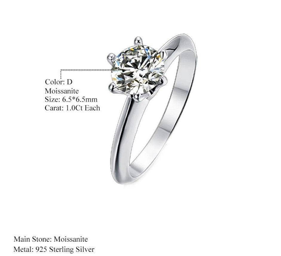 6 Prong Anniversary Eternity 925 Sterling Silver Diamond Engagement Ring-Black Diamonds New York