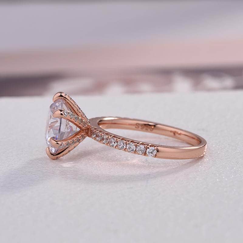 Yean Rose Gold Engagement Ring Jewelry Forever Ifinity Crystal Nail Ring  for Women and Girls (7#) : Amazon.in: Jewellery