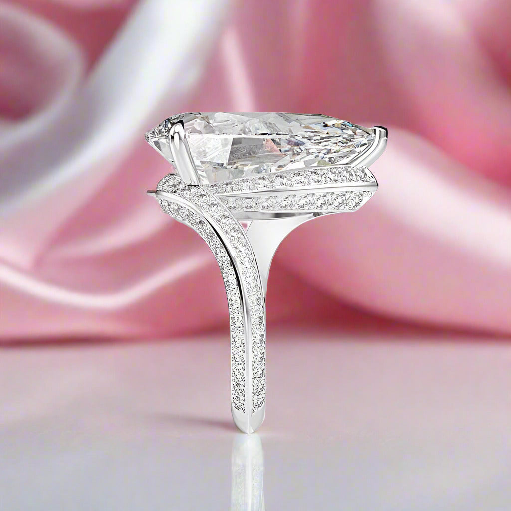 6.50 ct Pear-Cut Diamond Engagement Ring-Black Diamonds New York