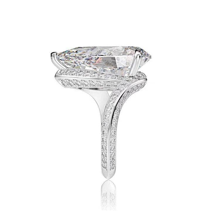 Sona Simulated Diamond 6.5ct Pear Cut Engagement Ring