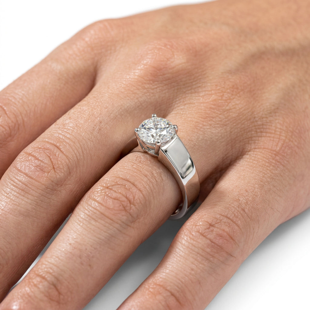 6.5mm 1 Carat Round Cut Diamond Option Men's Ring-Black Diamonds New York