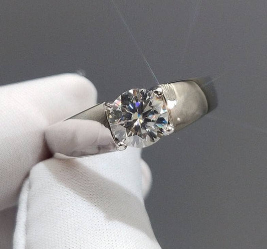 6.5mm 1 Carat Round Cut Diamond Mens Ring-Black Diamonds New York