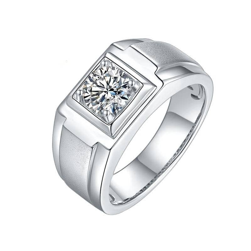 6.5mm 1.0Ct D Color Moissanite Diamond Ring For Men - Black Diamonds New York