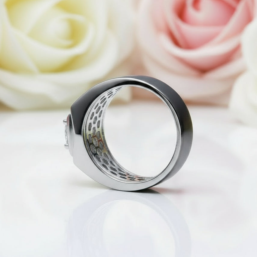 6.5mm 1Ct D Color Diamond Men's Ring-Black Diamonds New York