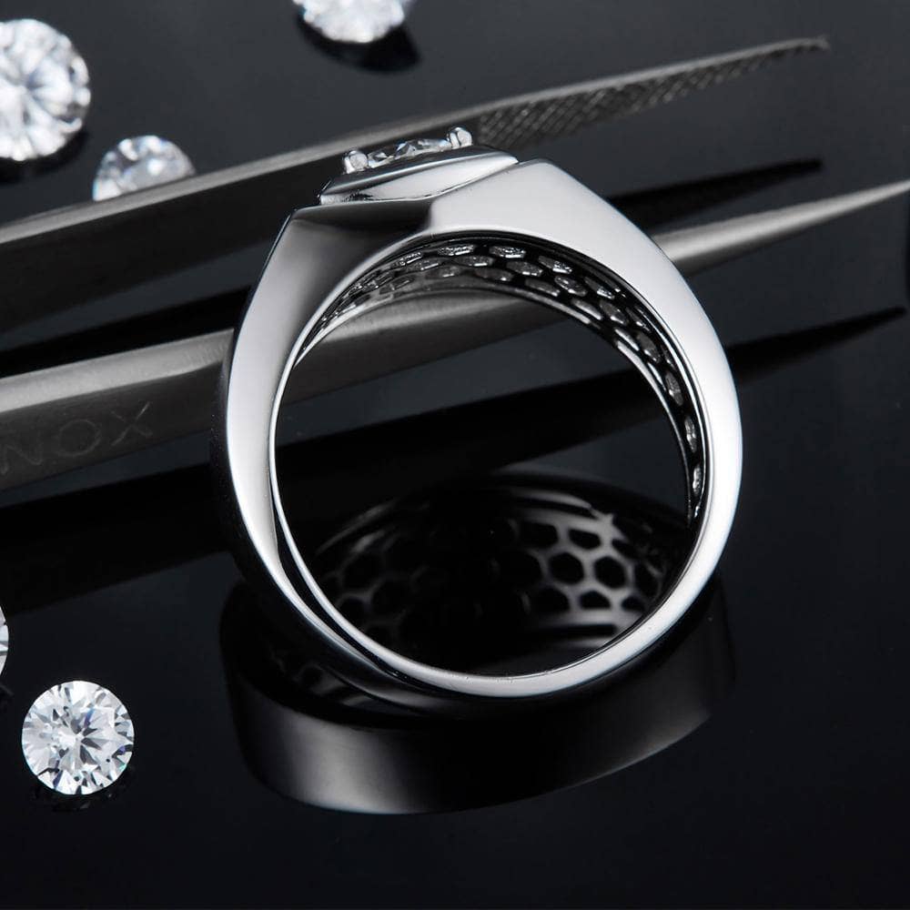 6.5mm 1Ct D Color Moissanite Diamond Men's Ring - Black Diamonds New York