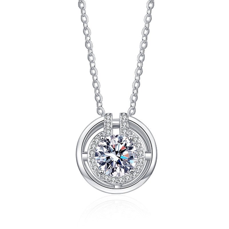 6.5mm 1CT Round Cut Diamond Option Pendant Necklace-Black Diamonds New York