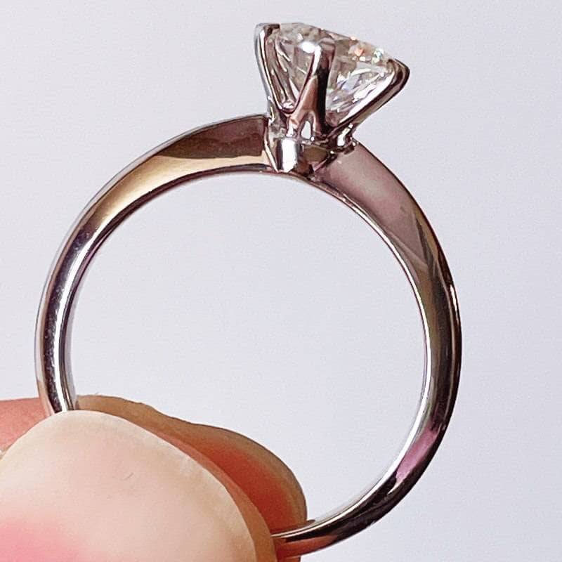 6.5mm 1ct Round Cut Diamond Classic Engagement Ring-Black Diamonds New York