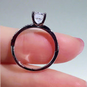 6.5mm 1ct Round Cut Diamond Cross Design Engagement Ring-Black Diamonds New York