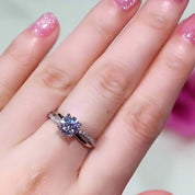 6.5mm 1ct Round Cut Diamond Cross Design Engagement Ring-Black Diamonds New York