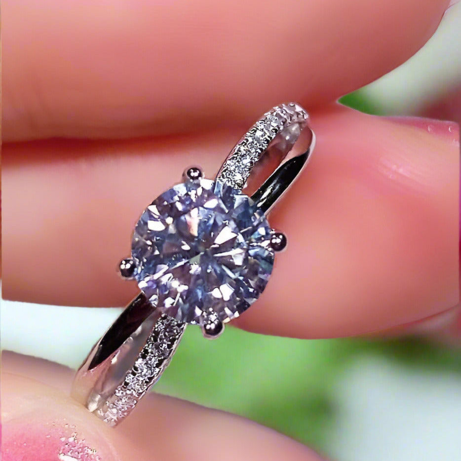 6.5mm 1ct Round Cut Diamond Cross Design Engagement Ring-Black Diamonds New York