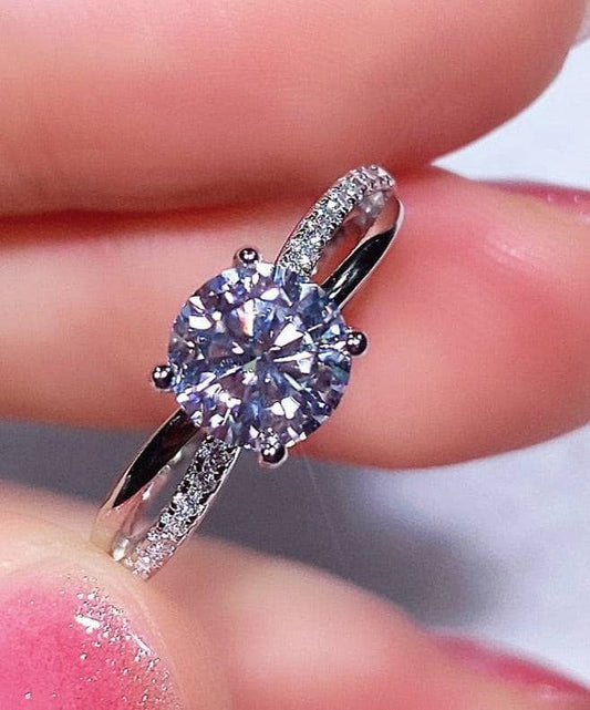 6.5mm 1ct Round Cut Diamond Cross Design Engagement Ring-Black Diamonds New York