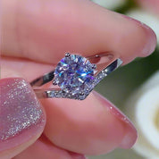 6.5mm 1ct Round Cut Diamond Crown Style Engagement Ring-Black Diamonds New York