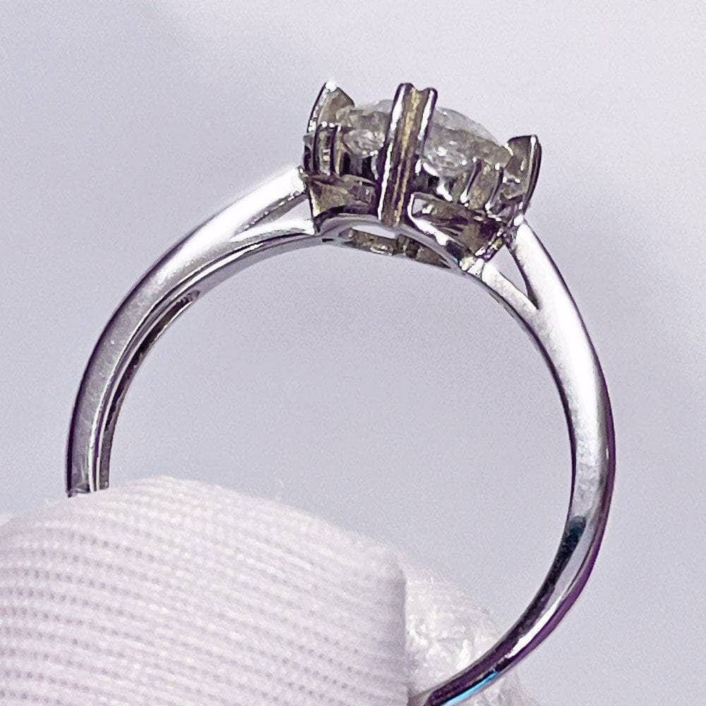 6.5mm 1ct Round Cut Moissanite Sun Flower Adjustable Engagement Ring-Black Diamonds New York