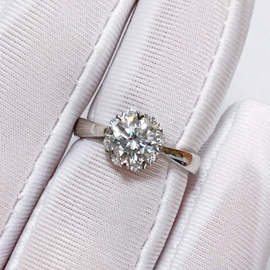 6.5mm 1ct Round Cut Diamond Sun Flower Adjustable Engagement Ring-Black Diamonds New York