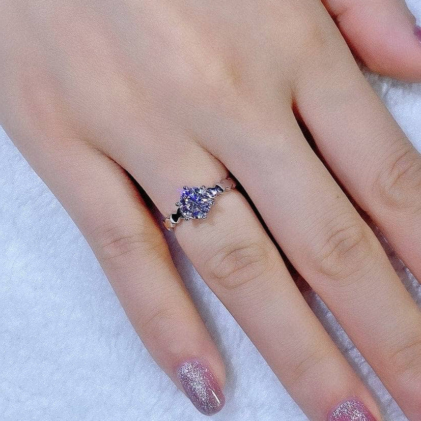 6.5mm 1ct Round Cut Diamond Upscale Adjustable Engagement Ring-Black Diamonds New York