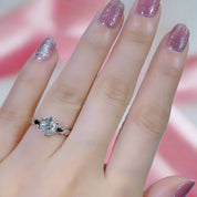 6.5mm 1ct Round Cut Diamond Upscale Adjustable Engagement Ring-Black Diamonds New York