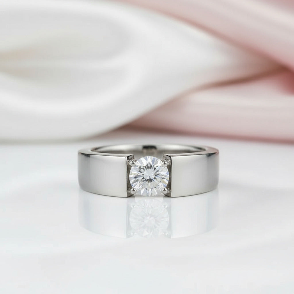 6.5mm Round Diamond Option Antique Men's Ring-Black Diamonds New York