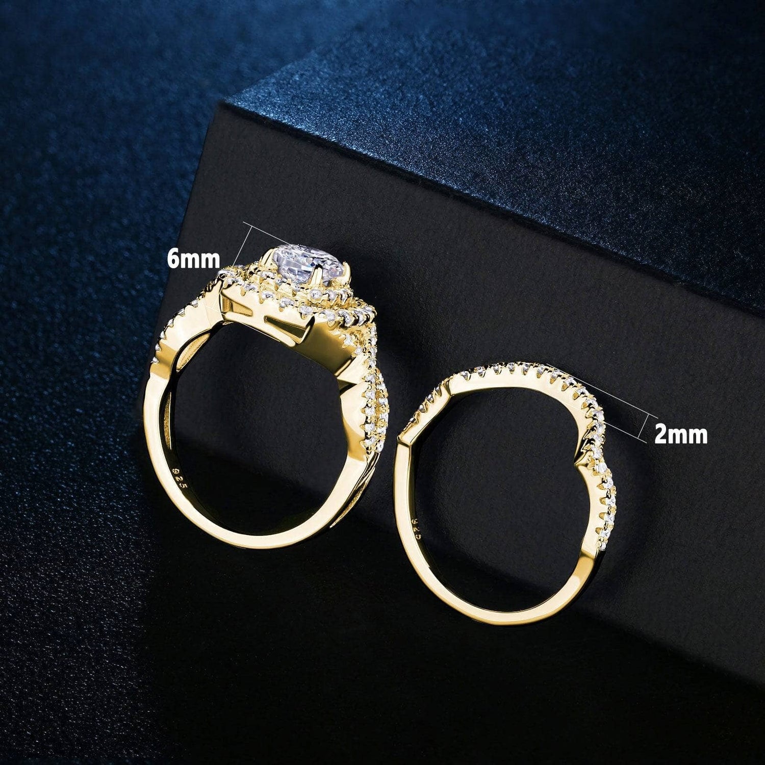6*6mm Round Cut EVN™ Diamond Halo Engagement Ring-Black Diamonds New York