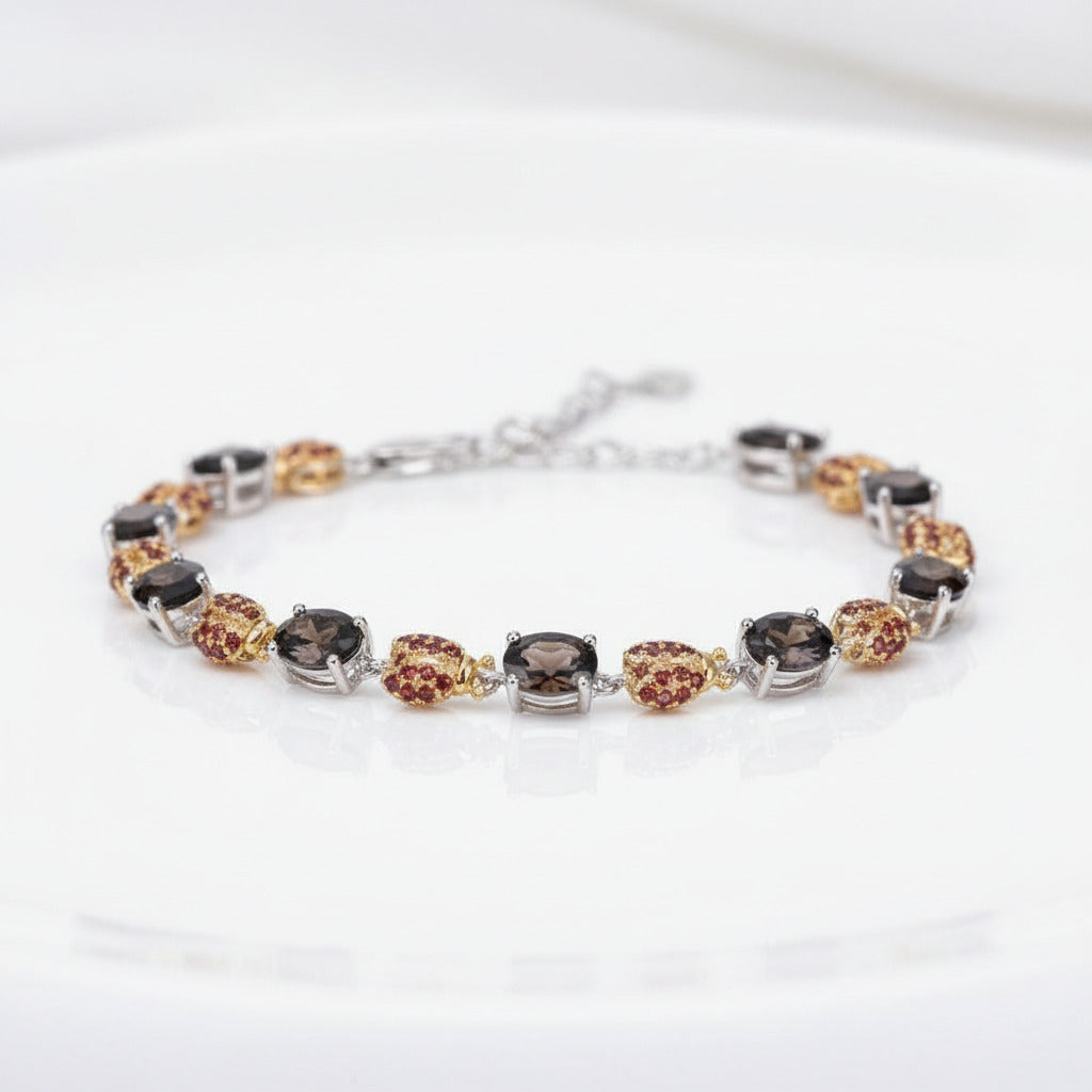 Gemstone Bracelet with Diamond Option-Black Diamonds New York