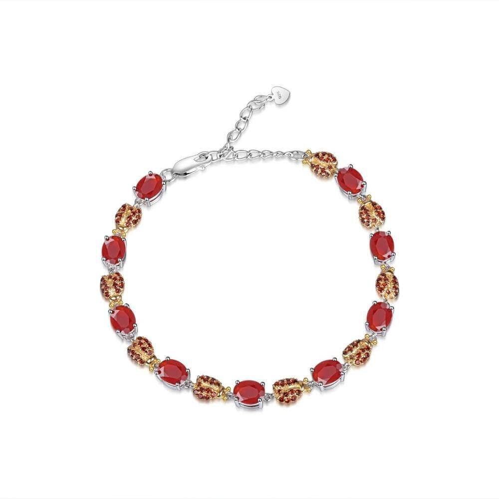 GEM'S BALLET 6x8mm Red Agate Bracelet Genuine 925 sterling silver Natural Gemstone Bracelets&bangles For Women Fine Jewelry - Black Diamonds New York