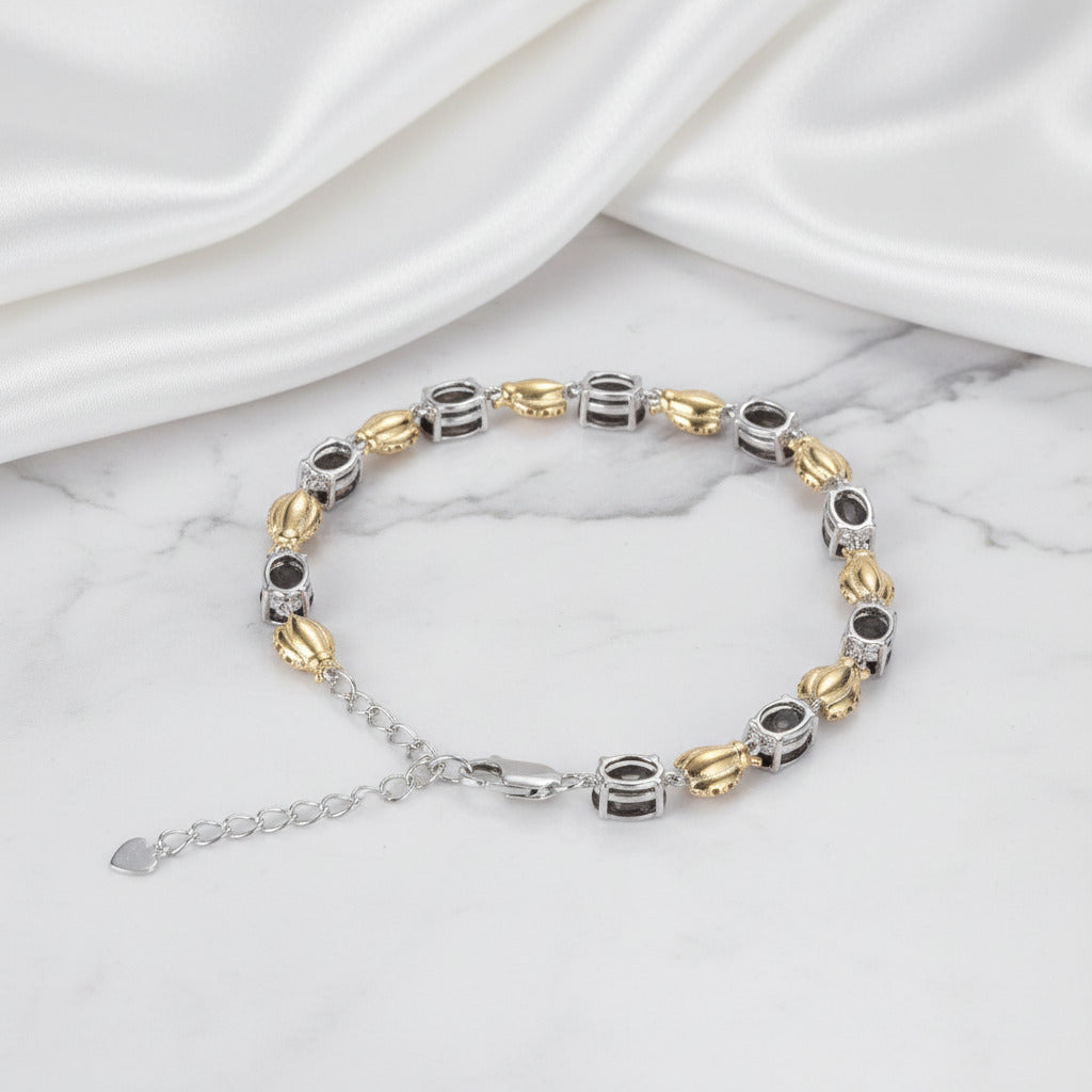 Gemstone Bracelet with Diamond Option-Black Diamonds New York