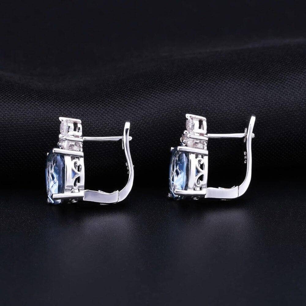 7.1Ct Natural Iolite Blue Mystic Quartz Gemstone Jewelry Set