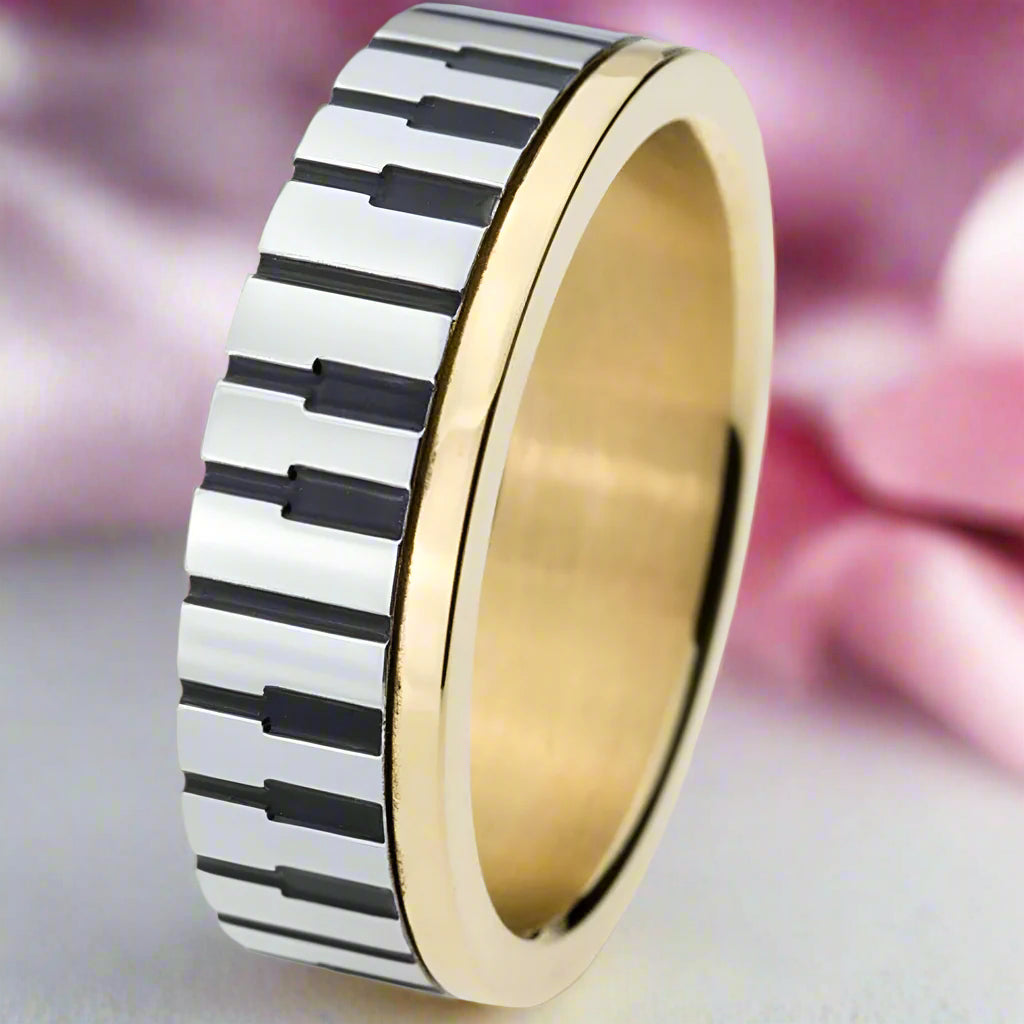 7mm Piano Wedding Band-Black Diamonds New York