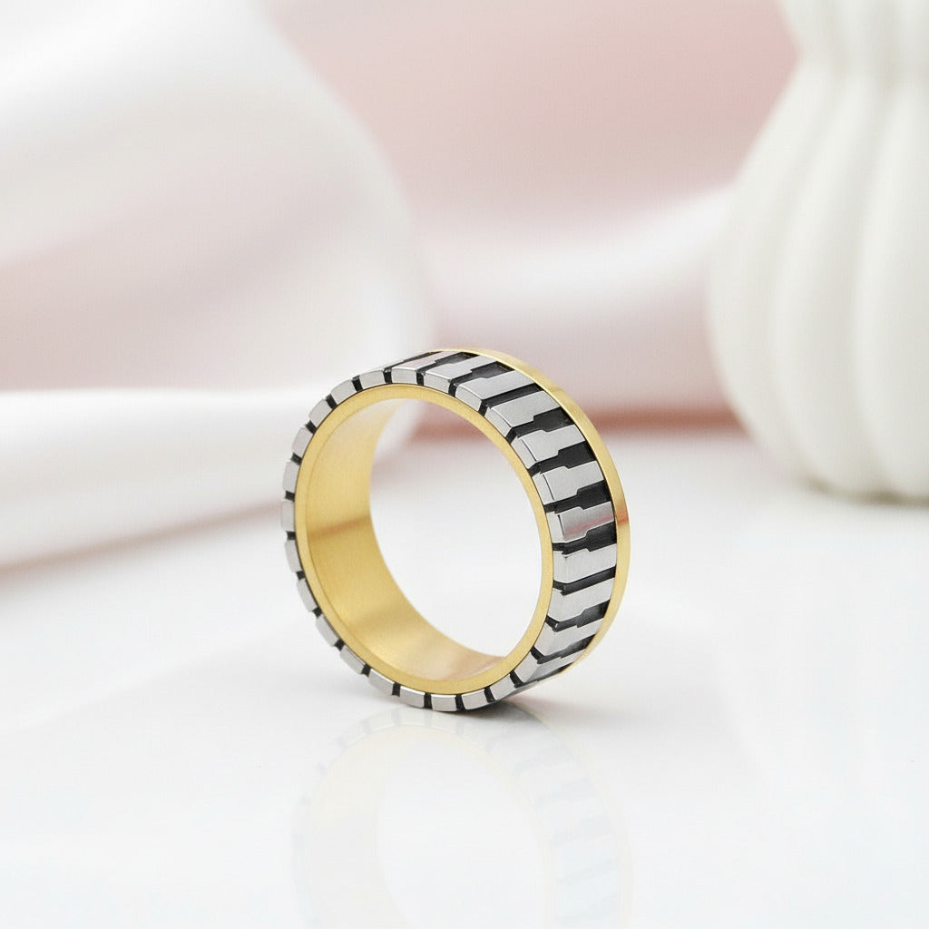 7mm Piano Wedding Band-Black Diamonds New York