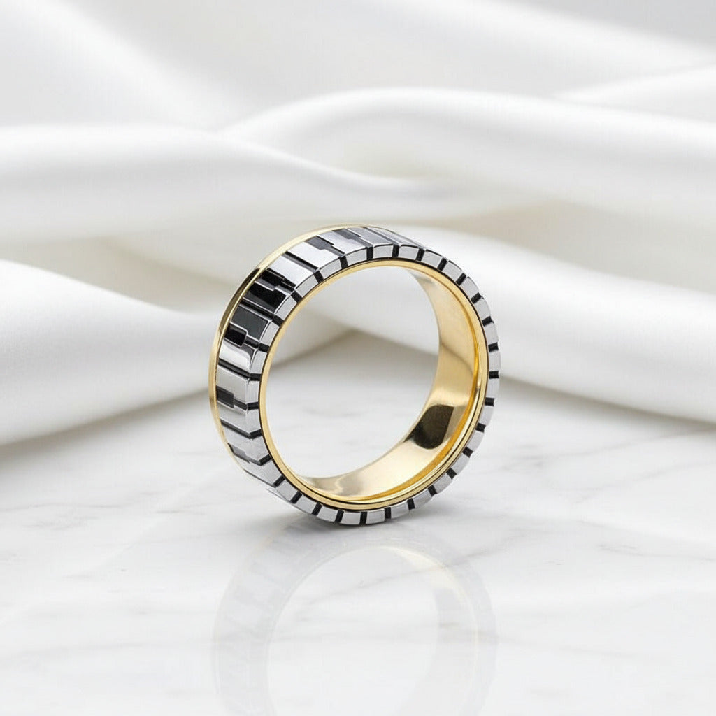 7mm Piano Wedding Band-Black Diamonds New York