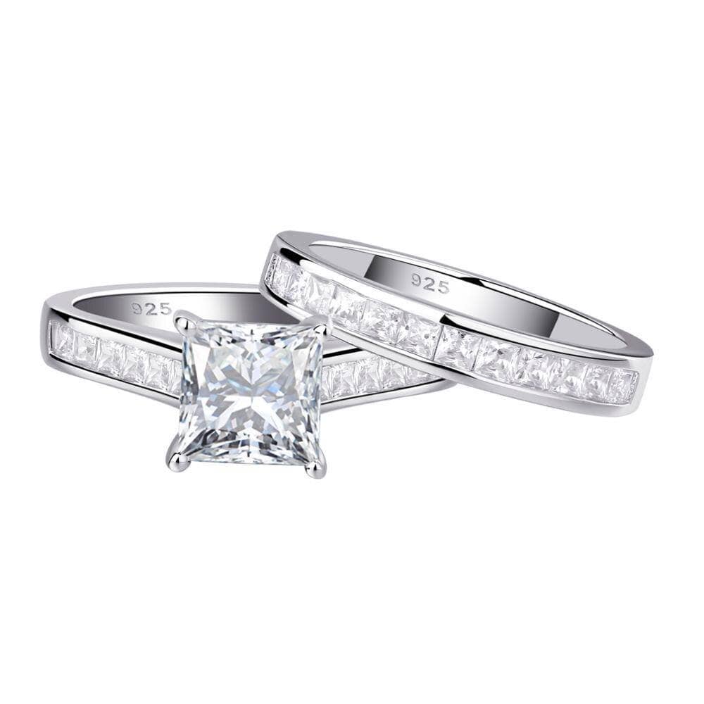 7mm Princess Cut EVN Stone Ring Set-Black Diamonds New York