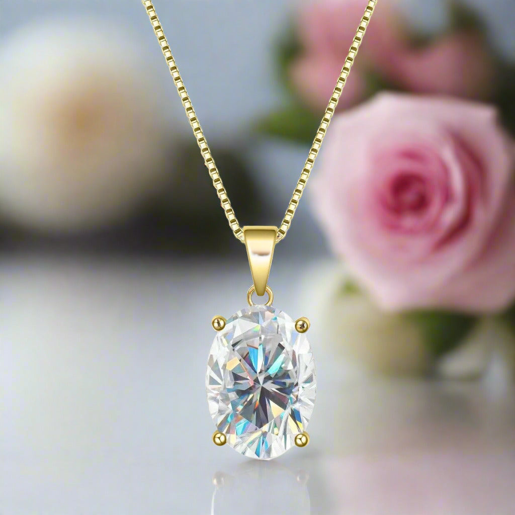 8.00ct Oval Cut Diamond Solitaire Pendant Necklace-Black Diamonds New York