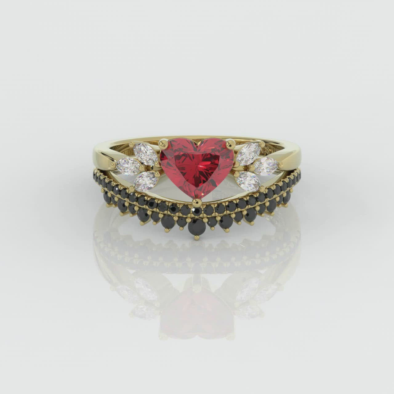 Forever In My Heart- 1.25ct Heart Cut Diamond Gothic Promise Ring