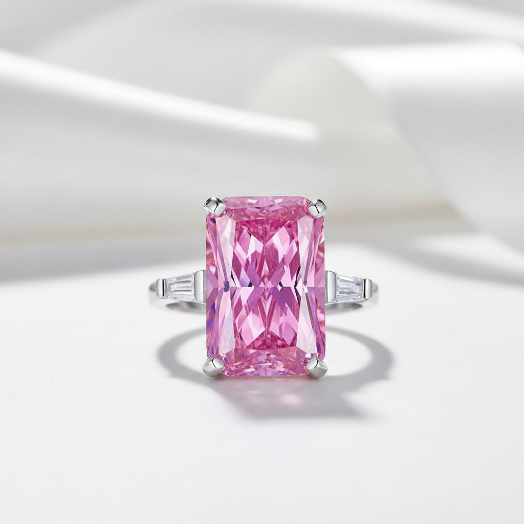 8.5 Ct Radiant-Cut Pink Diamond Option Stone Ring-Black Diamonds New York