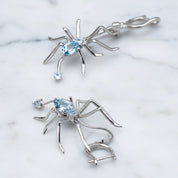 8.83Ct Sky Blue Topaz Spider Gemstone Jewelry Set-Black Diamonds New York
