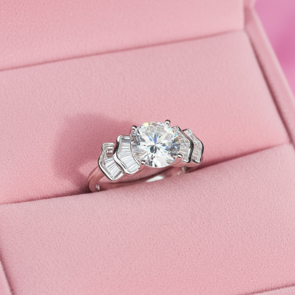 8*8mm Crackling Diamond Engagement Ring-Black Diamonds New York